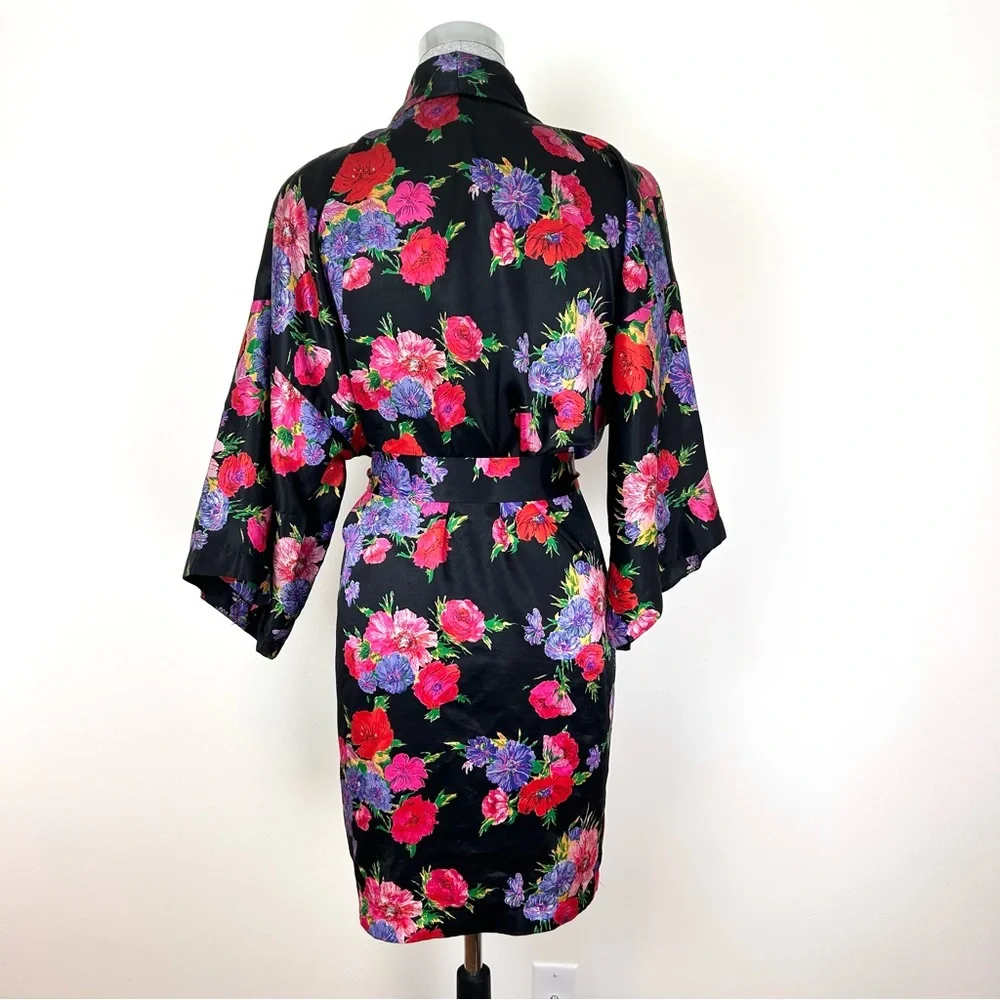 Vintage California Dynasty Satin Floral Robe‎ - Picture 5 of 11